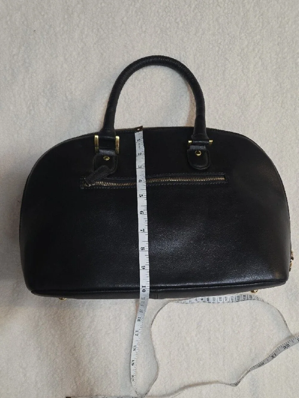 Joy And Iman Purse Black Dome Satchel with Gold Accents